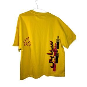 New Rastah Oversized Medium Yellow Cotton Streetwear T-Shirt